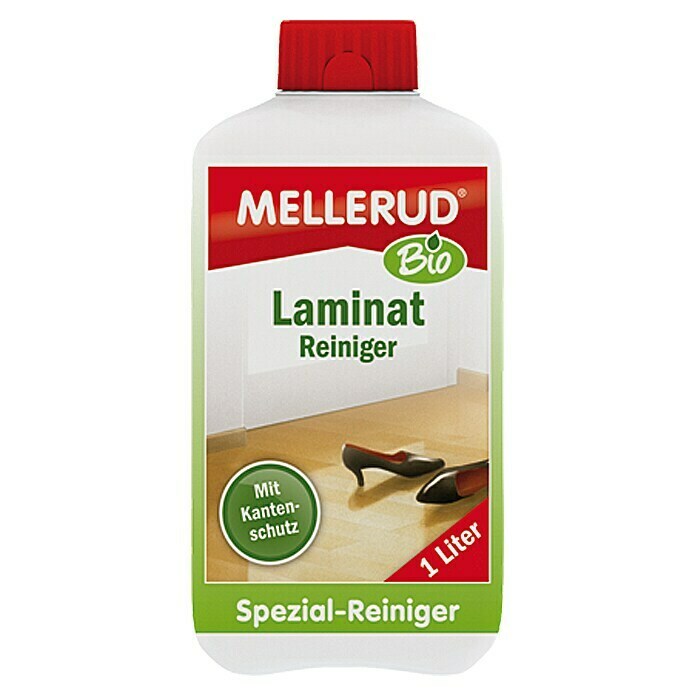 Mellerud Bio Laminatreiniger1 l, Rechteckflasche mit kindergesichertem Verschluss Front View