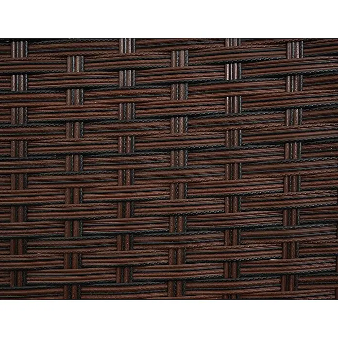 Proregal Gartenbank Kissen Schwarz - Polyester, Braun - Nahaufnahme einer dunkelbraun-schwarzen, geflochtenen Rattan-Textur.