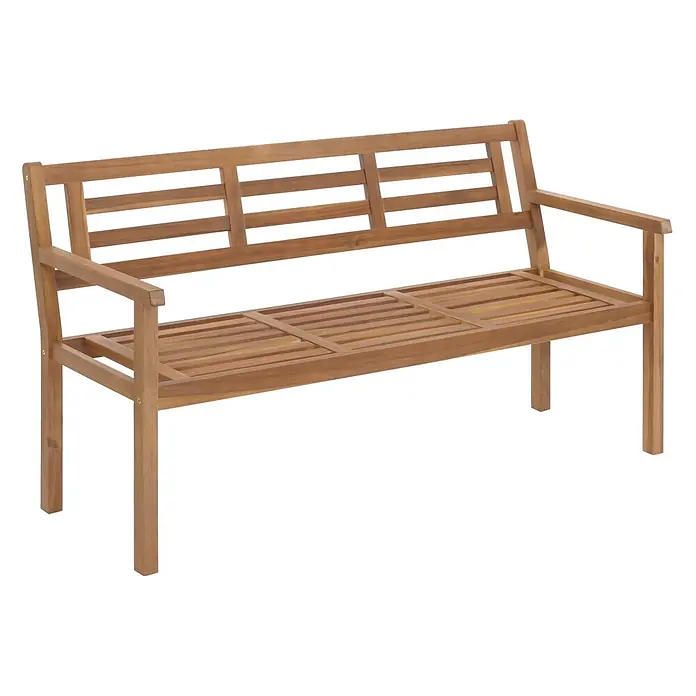 Proregal Gartenbank Ohne Kissen - Holz, Braun - Holz-Gartenbank mit Lattenrostsitz und -lehne in natürlicher Ausführung.