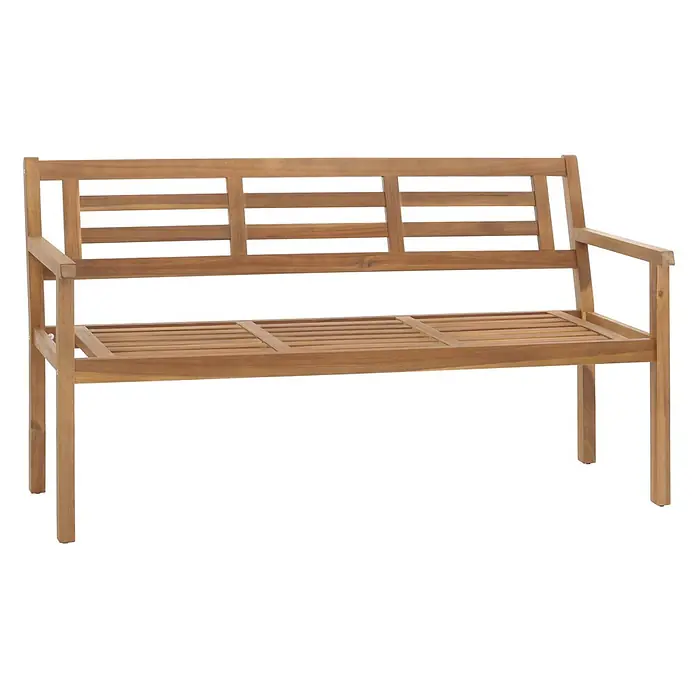 Proregal Gartenbank Ohne Kissen - Holz, Braun - Gartenbank aus hellbraunem Holz mit Lattenrostsitz und Rückenlehne, sowie Armlehnen.