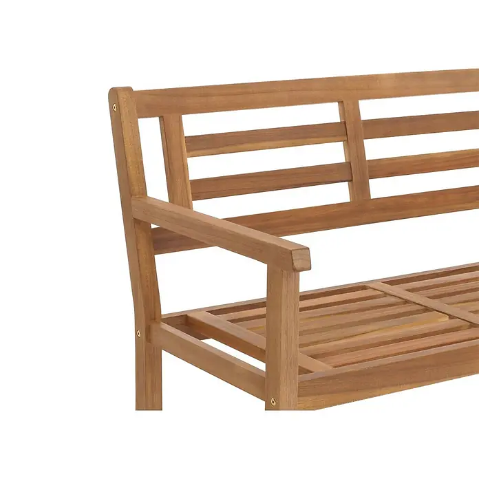 Proregal Gartenbank Ohne Kissen - Holz, Braun - Holz-Gartenbank mit Lattenrückenlehne und Sitzfläche.