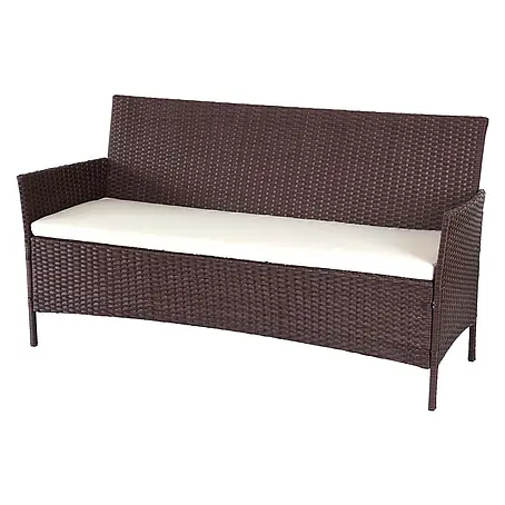 Proregal  Gartenbank 3-Sitzer Kissen Creme