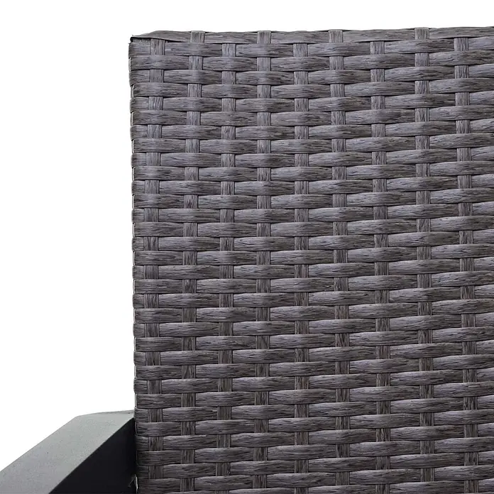 Proregal Gartenbank 2-Sitzer Kissen Rot - Polyester, Grau - Dunkelgraues geflochtenes Polyrattan mit Korbflechtstruktur, typisch für Gartenmöbel.
