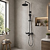Rousseau Sistema de ducha y bañera Hera (Con grifo monomando, Distancia entre orificios: 15 cm, Número de tipos de chorro: 5 ud., Negro) | BAUHAUS