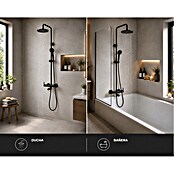 Rousseau Sistema de ducha y bañera Hera (Con grifo monomando, Distancia entre orificios: 15 cm, Número de tipos de chorro: 5 ud., Negro) | BAUHAUS