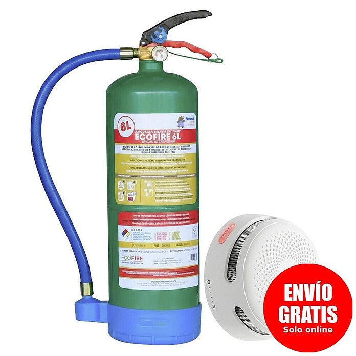 Simonrack Ecofire Extintor de incendios + detector de humos Basic (6 l) | BAUHAUS