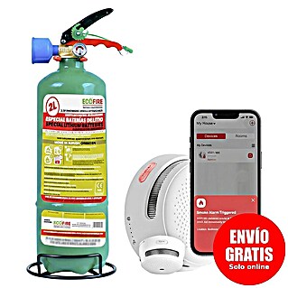 Simonrack Ecofire Extintor de incendios + detector de humos Smart (2 l)