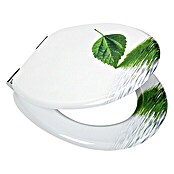 Poseidon Daska za WC Leaf (S automatikom upuštanja, MDF, Može se skinuti, Bijelo / zeleno)