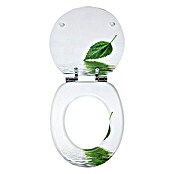 Poseidon WC-Sitz Leaf (Mit Absenkautomatik, MDF, Abnehmbar, Weiß/Grün)