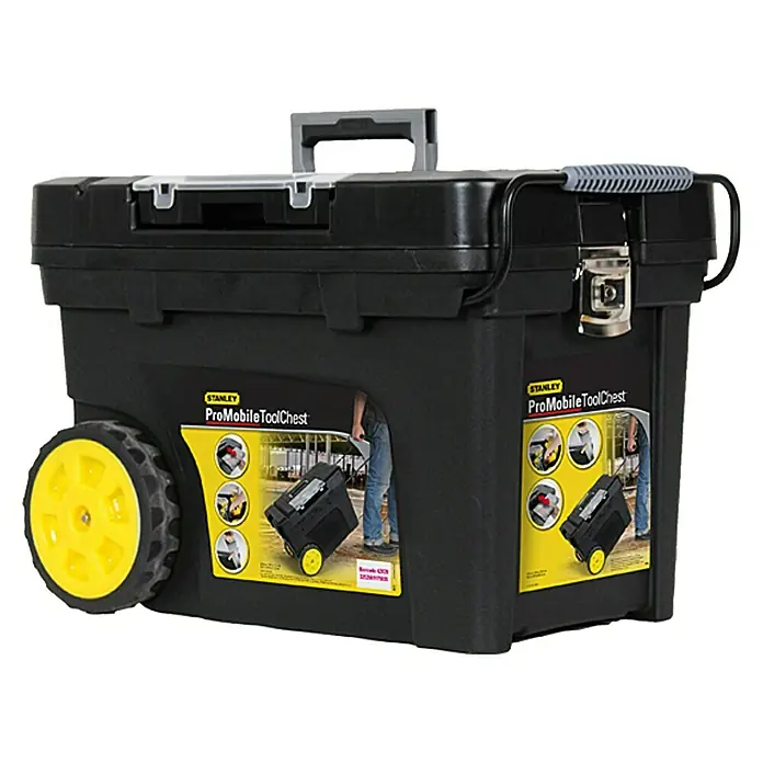 Stanley Aufbewahrungs- & Transportbox - Kunststoff, Ohne Werkzeug, Fassungsvermögen: 53 l - Stanley ProMobile Werkzeugkiste: Robust und mobil, ideal für Handwerker und Heimwerker, mit Rädern für einfachen Transport.