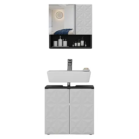 Vicco  Badmöbel-Set Edge Schwarz 2 Teile