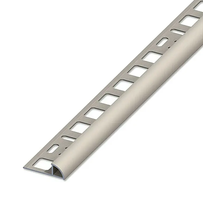 Viertelkreis-Profil - Aluminium, Titan, 1 m x 8 mm, Eloxiert - Profilleiste mit abgerundeten Kanten, ideal für Fliesenkanten und Wandabschlüsse. Ein sauberes und professionelles Finish für jeden Raum.