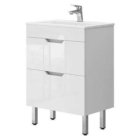 Vicco  Badmöbel-Set Clayton Weiß 2 Teile, Unterschrank 60 cm