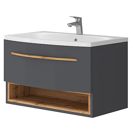 Vicco  Badmöbel-Set Stelantis Anthrazit 2 Teile