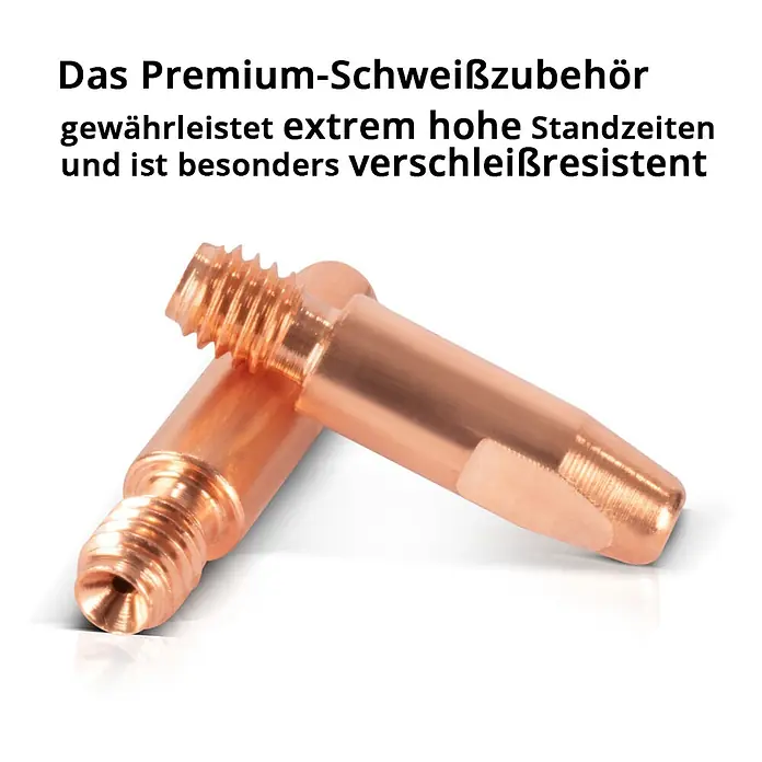 STAHLWERK Stromdüse 2 x Stromdüsen AK25 MB25 1,0 mm MIG MAG -  - Zwei kupferfarbene Premium-Schweißzubehörteile, vermutlich Stromdüsen, mit Gewinde.