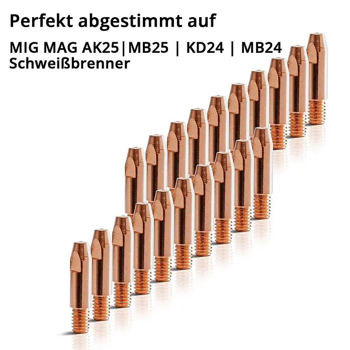 STAHLWERK Stromdüse 2 x Stromdüsen AK25 MB25 1,0 mm MIG MAG -  - Kupferfarbene Kontaktdüsen für MIG/MAG Schweißbrenner.