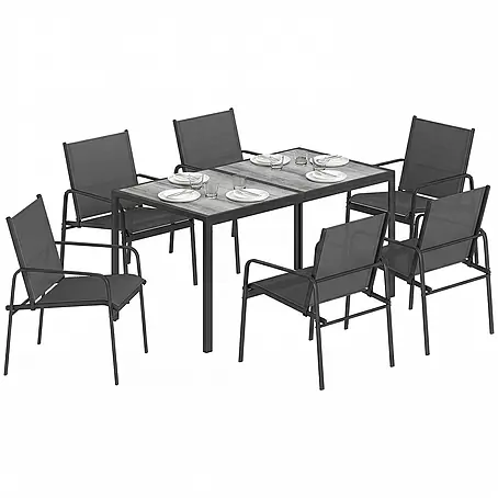 Outsunny  Gartentisch-Set