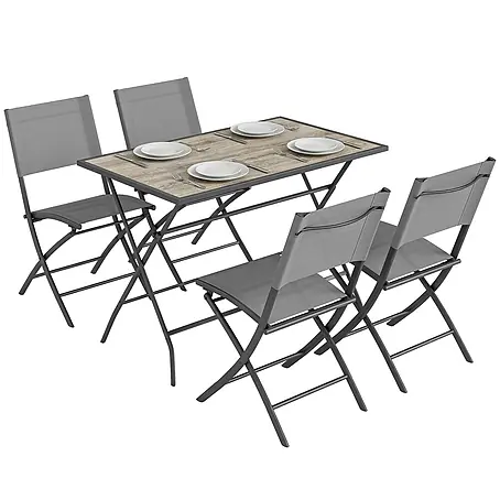 Outsunny  Gartentisch-Set