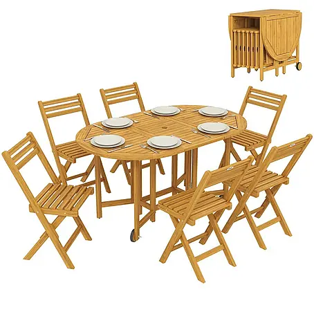 Outsunny  Gartentisch-Set