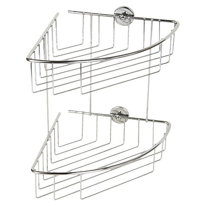 Tesa Kotna tuš košara  (20,3 x 20,5 x 27,5 cm, Dvonadstropno, Kromirano) | Brez vrtanja | Kopalniška oprema | Kopalnica in sanitarije | Izdelki | BAUHAUS
