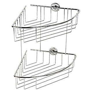 Tesa Kotna tuš košara (20,3 x 20,5 x 27,5 cm, Dvonadstropno, Kromirano)