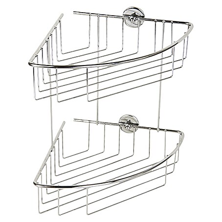 Tesa Cesta de baño angular BT210P (20,3 x 20,5 x 27,5 cm, Metal, Inox)