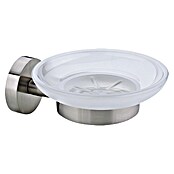 Nie wieder bohren Moon Soporte de jabón (Fijación: Pegado, Efecto de acero inoxidable)