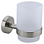 Nie wieder bohren Moon Portacepillos MO145 (Con soporte, Acero inoxidable, Mate)