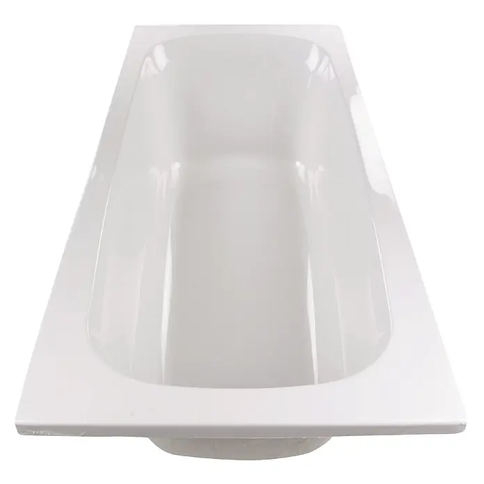 Calmwaters Badewanne Original - Sanitäracryl, Weiß - Weiße rechteckige Badewanne, von oben gesehen.