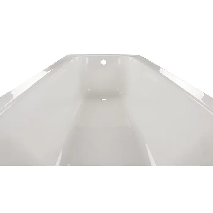 Calmwaters Badewanne Original - 180 x 80 cm, Sanitäracryl, Weiß - Weiße Badewanne mit Abfluss und Überlauf, von oben gesehen.