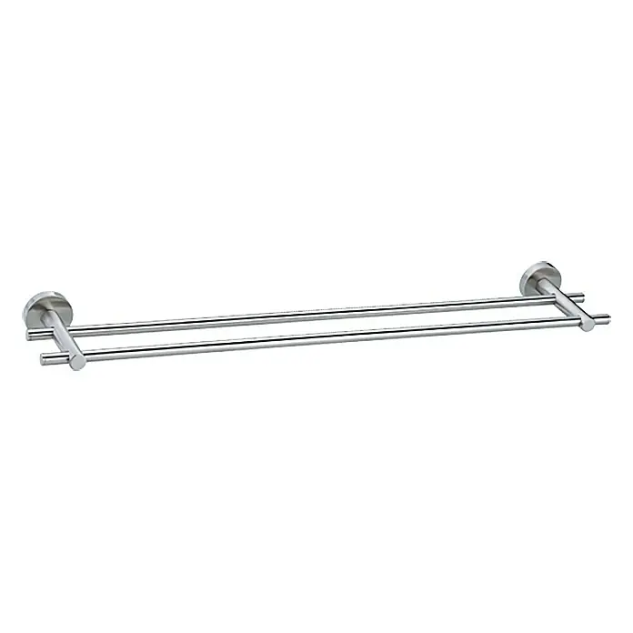 Tesa Badetuchhalter MO212 - Breite: 115 mm, Doppelt, Edelstahloptik - Ein doppelter Handtuchhalter aus Edelstahl. Ideal für jedes Badezimmer und bietet viel Platz.
