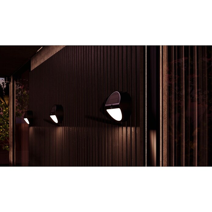 Lavida Solar-Außenwandleuchte (5 W, L x B x H: 9,7 x 20 x 20 cm, Schwarz, IP54, 500 lm) | BAUHAUS