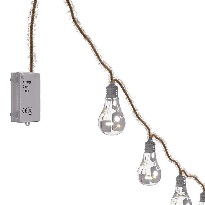 Starlux Led-feestverlichting (10 lampen, Werkt op batterijen, 3 m)