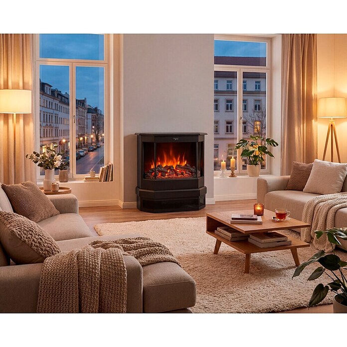 Voltomat HEATING Elektrischer Kamin (Schwarz, 1.800 W)
