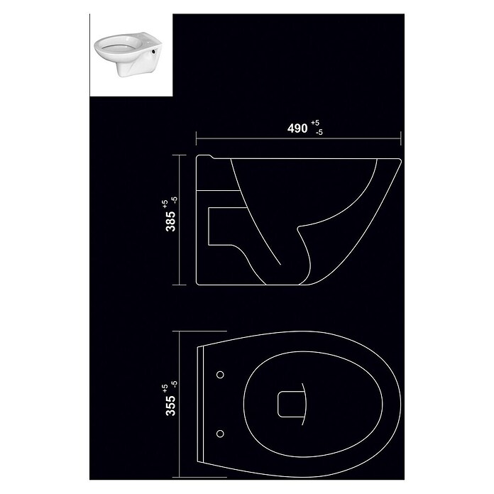 Sanicomfort Wand-WC Anthrazit Matt (Spülrandlos, Ohne Spezialglasur, Spülform: Tief, WC Abgang: Waagerecht, Anthrazit) | BAUHAUS