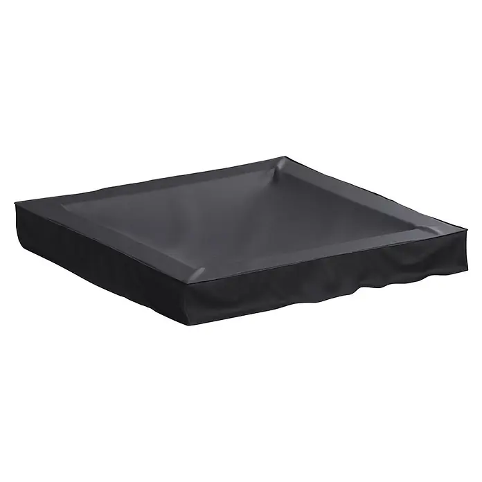Sunfun Sandkasten-Schutzhülle - L x B x H: 160 x 160 x 20 cm, Polyester Oxford 420D, 160 g/m², Anthrazit - Dunkelgraue quadratische Schutzhülle mit vertiefter Oberseite.