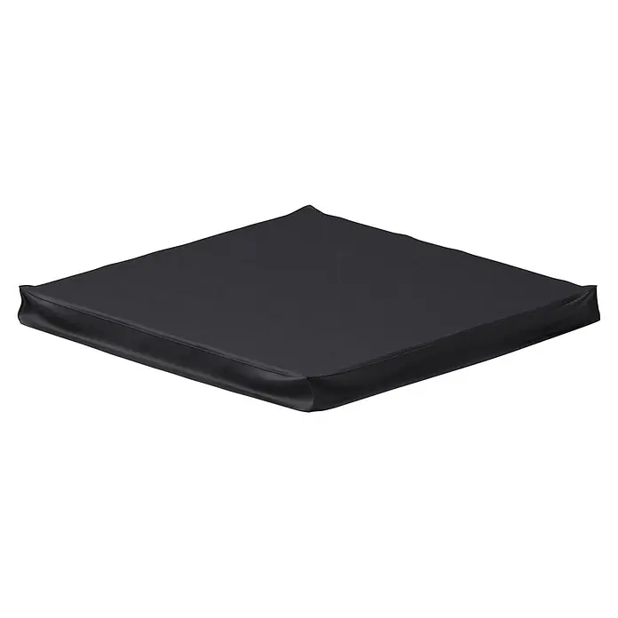 Sunfun Sandkasten-Schutzhülle - L x B x H: 210 x 210 x 20 cm, Polyester Oxford 420D, 160 g/m², Anthrazit - Schwarzes quadratisches Stoffkissen zum Sitzen, mit leichten Falten an den Ecken.
