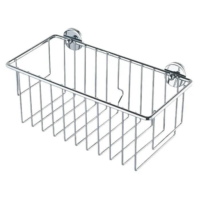 Tesa Duschkorb BT131P - 250 x 125 x 117 mm, Extratief, Rechteckig - Draht-Duschkorb aus Chrom für Badezimmerzubehör. Er bietet praktischen Stauraum mit einer eleganten, modernen Ästhetik.