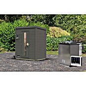 Karibu Saunahaus Hytti (9 KW Bio-Ofen mit externer Steuerung, Anthrazit, L x B x H: 113 x 196 x 228 cm) | BAUHAUS