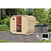 Karibu Saunahaus Quadro 1 Plus (9 KW Ofen mit externer Steuerung, Natur, L x B x H: 175 x 242,5 x 205 cm) | BAUHAUS