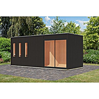 Karibu Saunahaus Monterey (L x B x H: 216,3 x 573,5 x 244,1 cm, Schwarz)