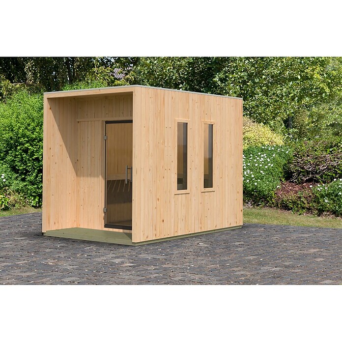 Karibu Saunahaus Laguna (L x B x H: 287,5 x 219,5 x 244 cm, Natur, Ohne Ofen) | BAUHAUS