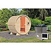 Karibu Fasssauna (9 KW Ofen mit externer Steuerung, Natur, L x B x H: 175 x 225 x 229 cm) | BAUHAUS