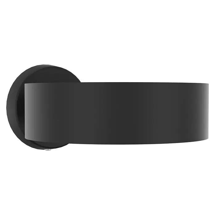 Camargue Paris Black Fönhalter - Schwarz, Matt - Dunkelgraue zylindrische Wandleuchte mit runder Rückenplatte.