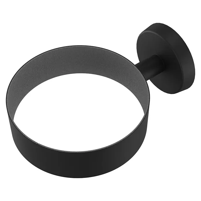 Camargue Paris Black Fönhalter - Schwarz, Matt - Schwarze wandmontierte Ringschale mit texturierter Innenfläche.