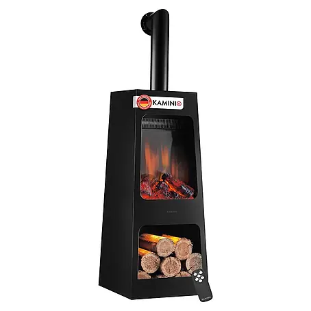 Elektrischer Kamin KAMINIO Kai L mit Ofenrohr