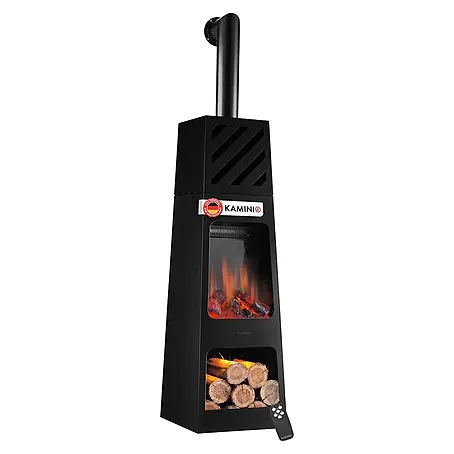 Elektrischer Kamin KAMINIO Kai Xl mit Ofenrohr