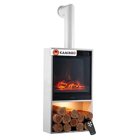 Elektrischer Kamin KAMINIO Hugo mit Ofenrohr