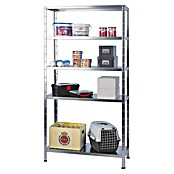 Regalux Metallregal (45 x 100 x 190 cm, Traglast: 65 kg/Boden, Verzinkt)