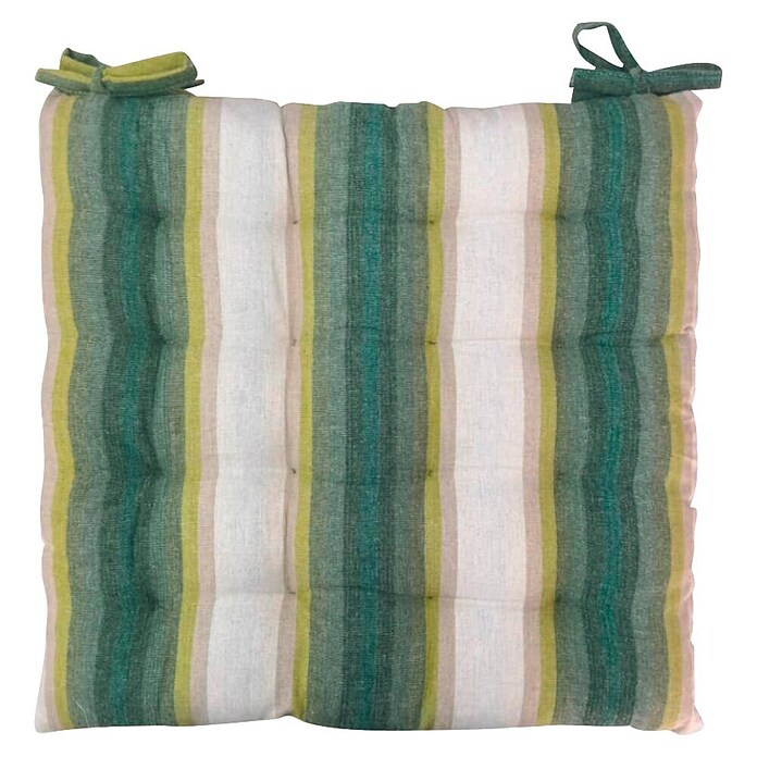 Cojín para silla Raya Ancha (45 x 45 x 5 cm, Verde, 100% algodón) | BAUHAUS
